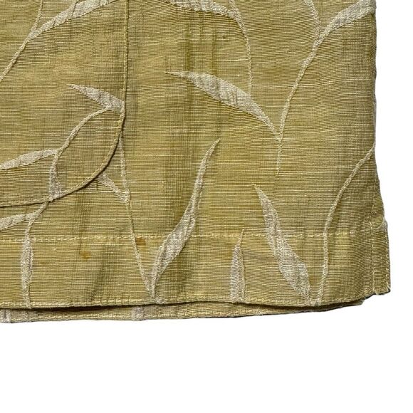 Chico's Design Yellow Gold Embroidered Linen Blend Button Up Blouse Shacket Sz 3 - Picture 9 of 9